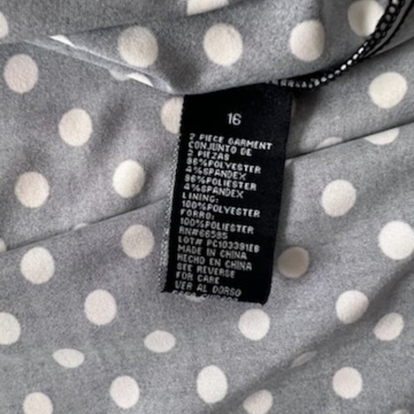 Perceptions Polka Dot Dress A Line Black White 16 - Picture 16 of 16